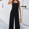 Two Pieces Square Neck Sleeveless Solid Sets