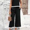 Two Pieces Printed Sleeveless Pockets Sets