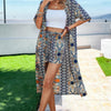 Allover Print Kimono And Short Sets