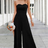 Elegant Off Shoulder Pleated High Waist Jumpsuit