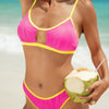 Two Pieces Pleated Cut Out High Cut Bikini