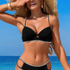 Black Cutout Knot Bikini Set
