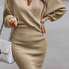 Tie Back Guipure Lace Panel Slim Fit Sweater Dress