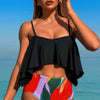 Ruffle Top High Waisted Bottom Tankini Swimsuit
