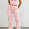 Two Pieces Square Neck Ruched Sleeveless Sets