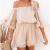 Off Shoulder Bell Sleeve Romper