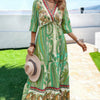 Allover Print Split High Waist Dress