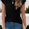 Color Block Knit Round Neck Fit Top