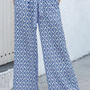 Elastic Waist Belt Pockets Wide Leg Pant