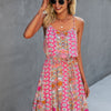 Spaghetti Strap Floral Ruffle Dress