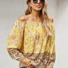 Off Shoulder Floral Ruffle Loose Top