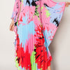 Vibrant Abstract Pleated Caftan Style Dress