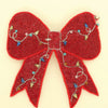 Christmas Lights Bow Beaded Barrette Hair Clip