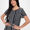 Plus Size Hit Boat Nk Short Sl Top