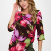 Plus Size Round Neckline Quarter Sleeve Top