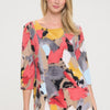 Hit Round Neck 3/4 Sleeve Slit Top