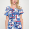 Hit Round Neck Short Sleeve Slit Top