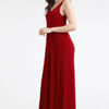 Plus Size Sleeveless Solid Acetate Long Maxi Dress