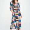 Hit V-neck Long Dress W/pocket