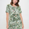 Short-sleeved Knee-length Dress
