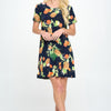 Short-sleeved Knee-length Dress