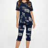 Plus Size Matching Capri Pant Set In Plus Size