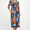 Hit V-neck Long Dress W/pocket