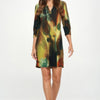 Hit Notch Neck Quarter Sleeve Dress
