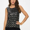 Plus Size Nylon Foil Contrast Tank Top