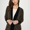 Glitter Nylon Long Sleeve Contrast Jacket