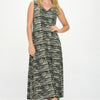 Hit V-Neck Bias Long Dress W/pocket