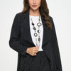 Ottoman Pinstripe Front Drape Jacket