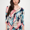 Hit Round Neck 3/4 Sleeve Slit Top
