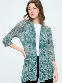 Plus Size Mrs Princess Jacket in green leaf print, perfect for stylish layering and comfort, available at Shop Netscape.