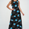 Boat Neck Sleeveless Long Dress