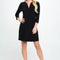 Hit Notch Neck Quarter Sleeve Dress