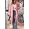 Solid Open Front Knit Long Body Cardigan
