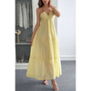 Solid Halter Muse Tiered Ruffle Long Dress
