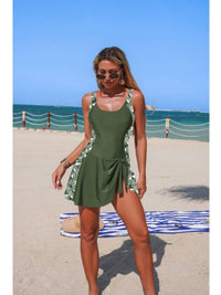 The Biarritz Patchwork One-Piece – patchwork tie-up one-piece swimsuit, view 3
