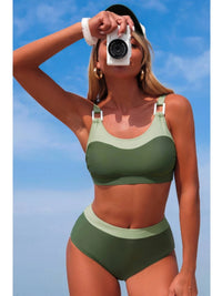 The Tulum Back Knot Bikini – colorblock back knot bikini set, view 2