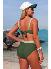 The Tulum Back Knot Bikini – colorblock back knot bikini set, view 3