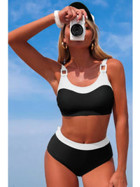 The Tulum Back Knot Bikini – colorblock back knot bikini set, view 5