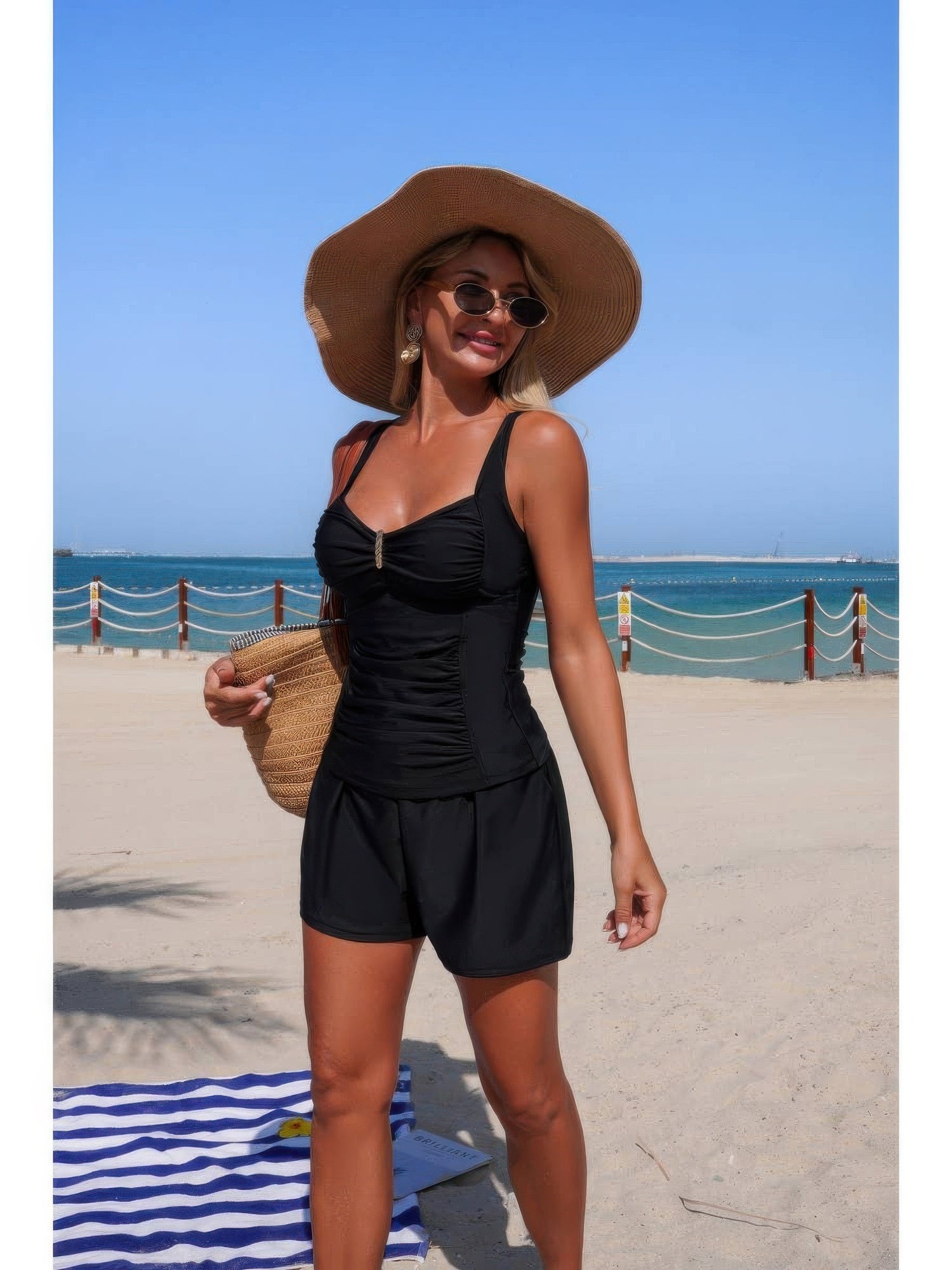 The Verano Pocket Swim Set – sling strap pleated pocket swim set, view 5