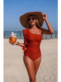 The Cannes Ruffle One-Piece – asymmetric shoulder ruffle swimsuit, view 5