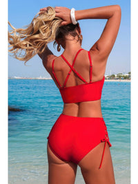 The Ibiza Cross-Side Bikini – V-neck cross-side high waisted bikini, view 6