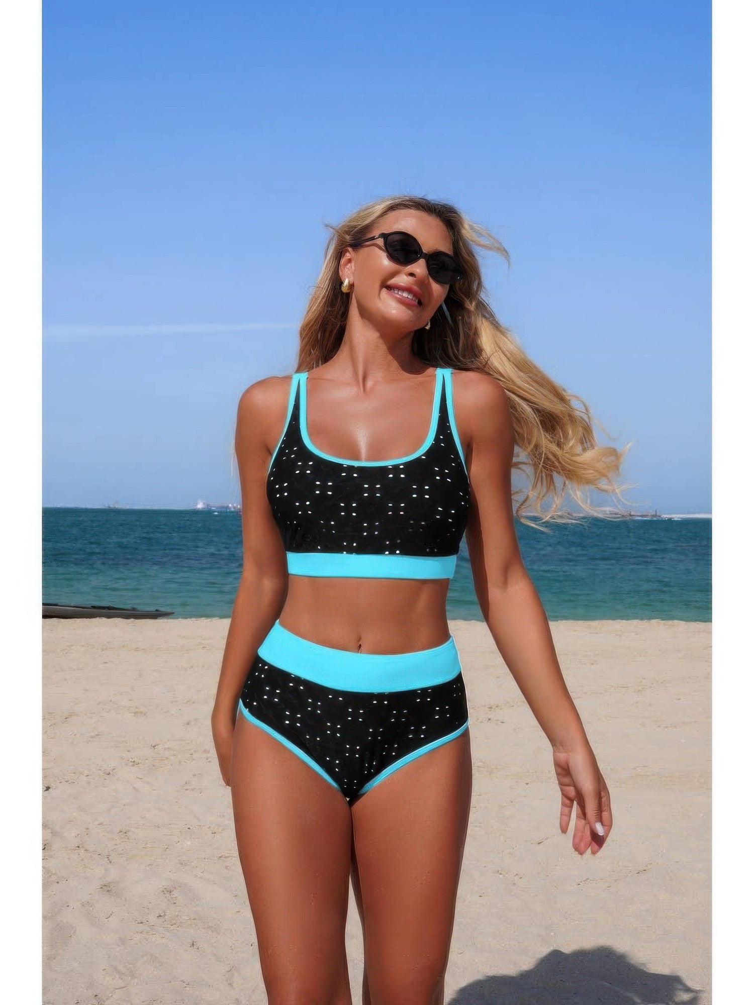 The Bondi Push-Up Bikini – push-up triangle high waisted band bikini, view 2