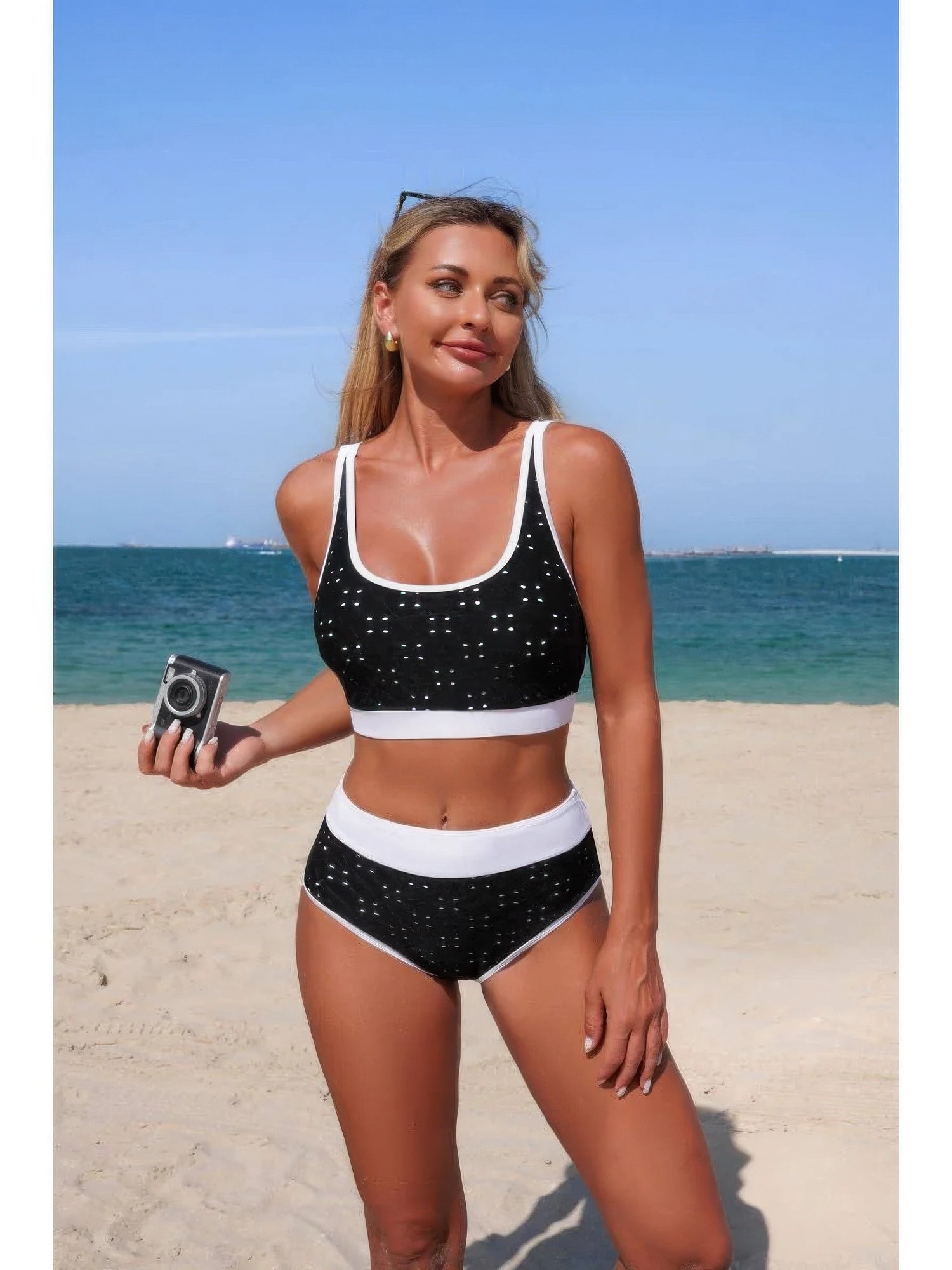The Bondi Push-Up Bikini – push-up triangle high waisted band bikini, view 5
