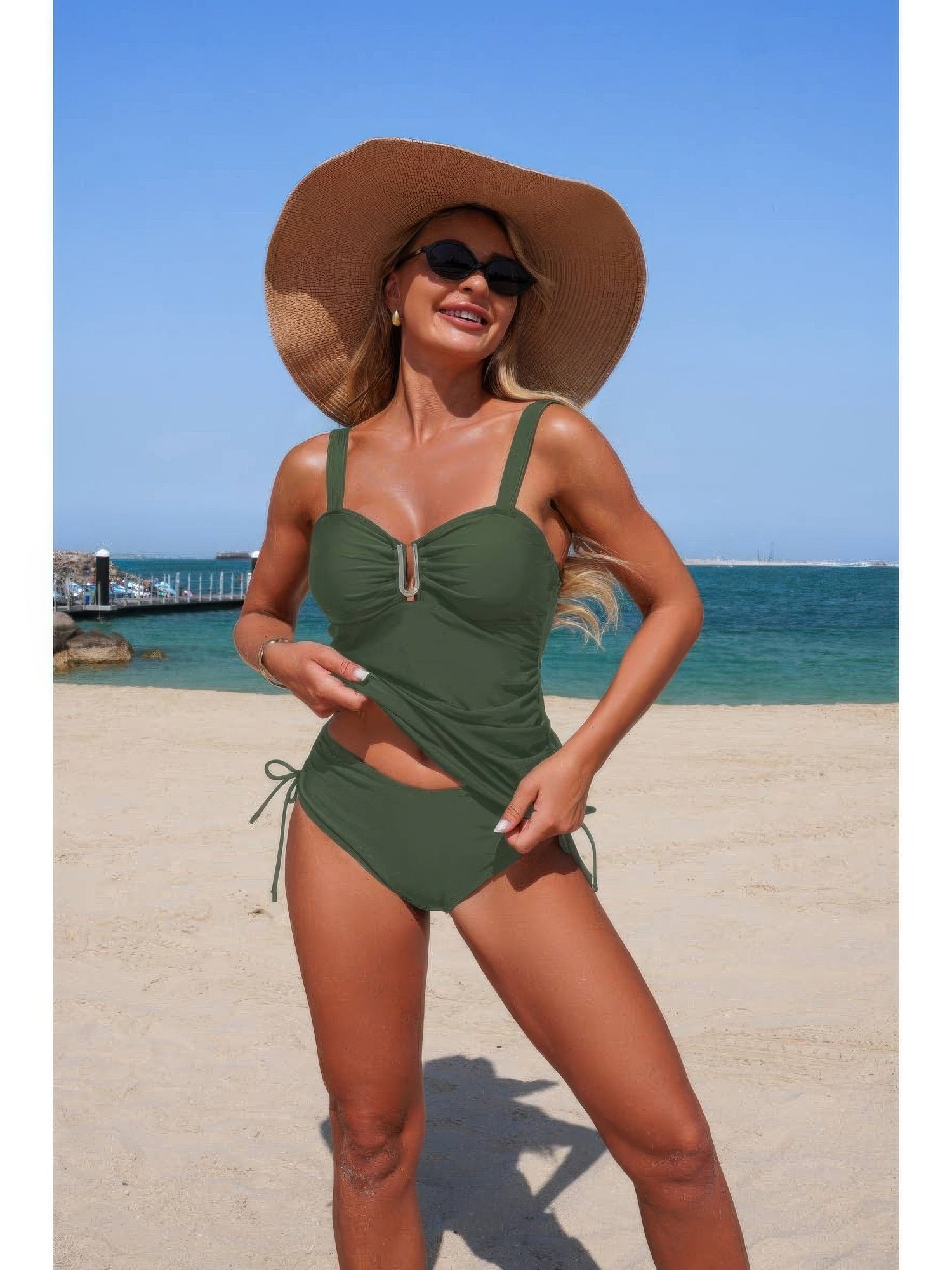 The Newport Tankini Set – padded drawstring tankini set, view 2