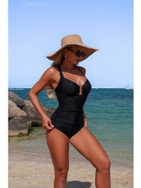 The Monaco Ring One-Piece – V-neck U-ring high waisted swimsuit, view 3