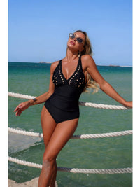 The Solmar Cutout One-Piece – V-neck cutout one-piece swimsuit, view 5